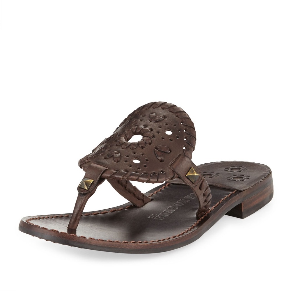 Jack Rogers Georgica Thong Sandal, Dark Brown